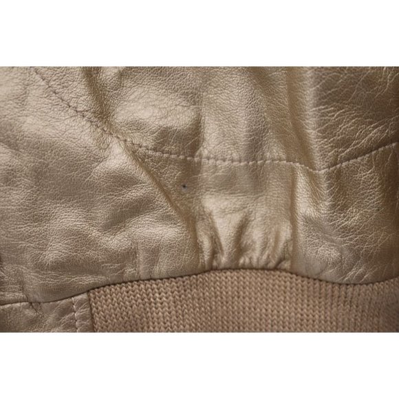 adidas women's size XS leather snap button closure jacket hooded gold trefoil - Picture 15 of 15